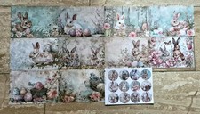 Scrapbooking paper sticker set picturesque Easter motifs bunnies Easter egg ...