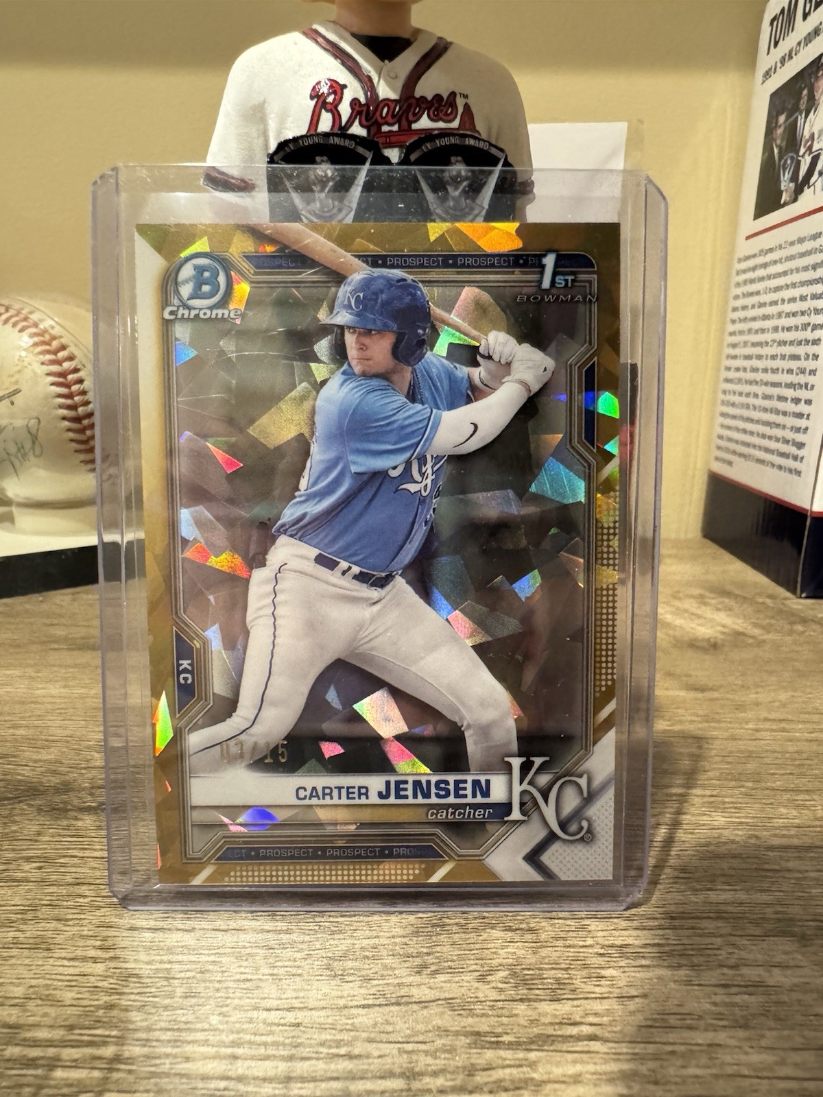 2021 Bowman Chrome Draft Sapphire Edition - Carter Jensen #BDC-106 Gold /15 (RC)