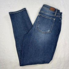 Judy Blue Jeans Womens 11/30 Boyfriend Fit Distressed Blue Denim Mid Rise