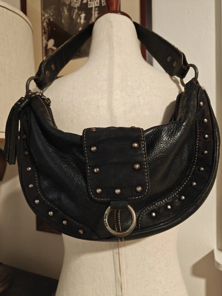 Bolso de Hombro Hobo Vintage y2k Pequeño Cuero Negro Cartera The Sak Foto 2 de 4