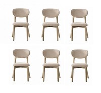 6X StüHle Beige Elegant Minimalistisch Modern Stil Harmonisch Edel