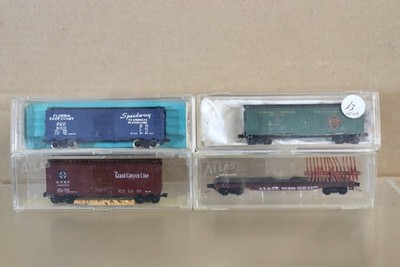 ATLAS MINITRIX N-Spur Zugverband Von 4 AT&SF RES Florida FEC Boxwagen Flachwagen