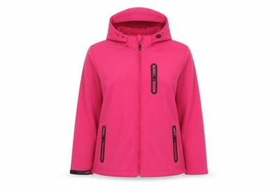 WeiHong Damen Regen Mantel Jacke Größe 2XL Rosa Langarm Freizeit Kapuze Reißverschluss