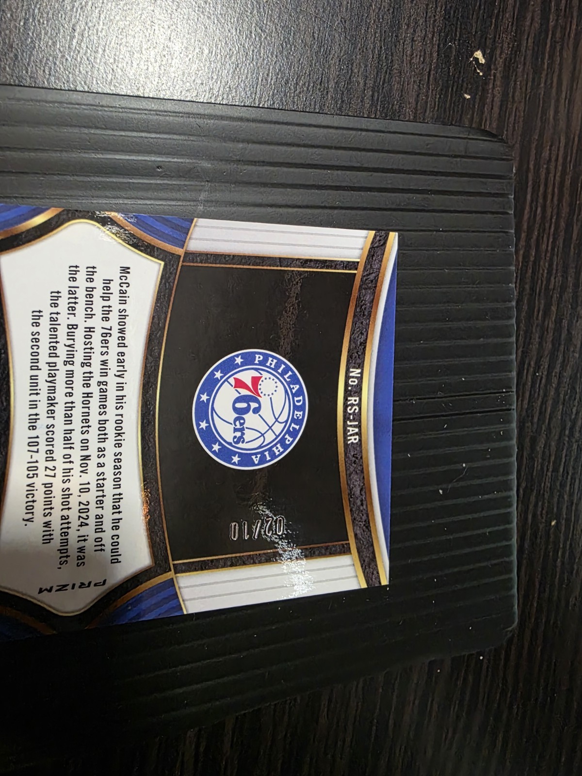 2024-25  Select Rookie Signatures Jared McCain #RS-JAR Gold Prizm /10 Auto RC view 5