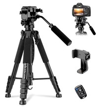 Camera Tripod, 75 Heavy Duty Tripod for Camera with Phone Holder and Travel Bag