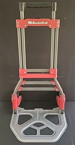 Milwaukee Hand Truck Folding Dolly 150 lb. Capacity Fold-up Hand Truck Cart Red