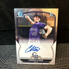 2023 Topps Bowman Chrome - Prospect Connor Staine #CPA-CSE (AU, RC) Rockies 