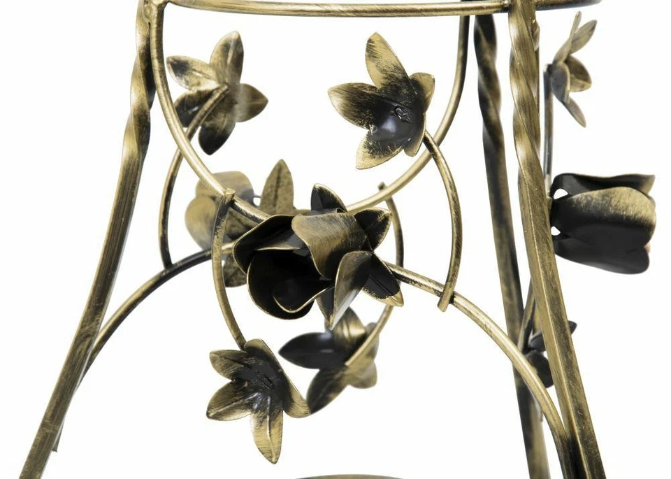 Blumenständer Metall gold antik Blumentopfständer Patiniert Pfllanzenständer - Bild 3 von 4