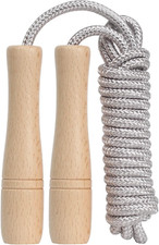 Jump Rope Kids 8.5Ft Adjustable Cotton Skipping Rope with Wooden Handle