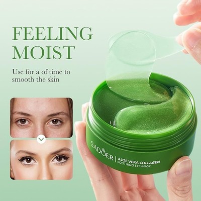 Sadoer Augenpads Aloe Vera   Anzahl, 60 Stück Feuchtigkeitsspendend & Kühlend