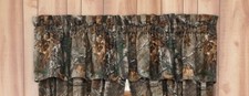 Realtree Xtra Window Valance 88"x18" AP Hunting Camo Brown Green Percale Cotton