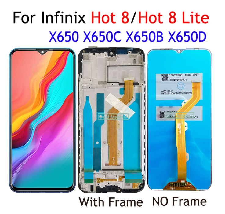 X650 Screen For Infinix Hot 8 X650C X650B X650D / Hot 8 Lite X650 LCD Display Touch ...