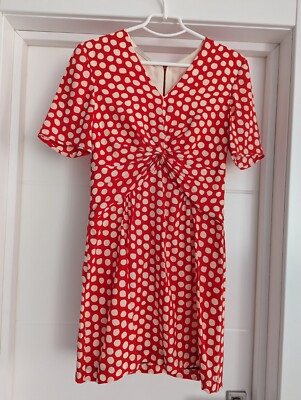 VALENTINO Silk Red White Polka Dot Mini Dress Bodycon Pencil Sz 8 Medium |  eBay