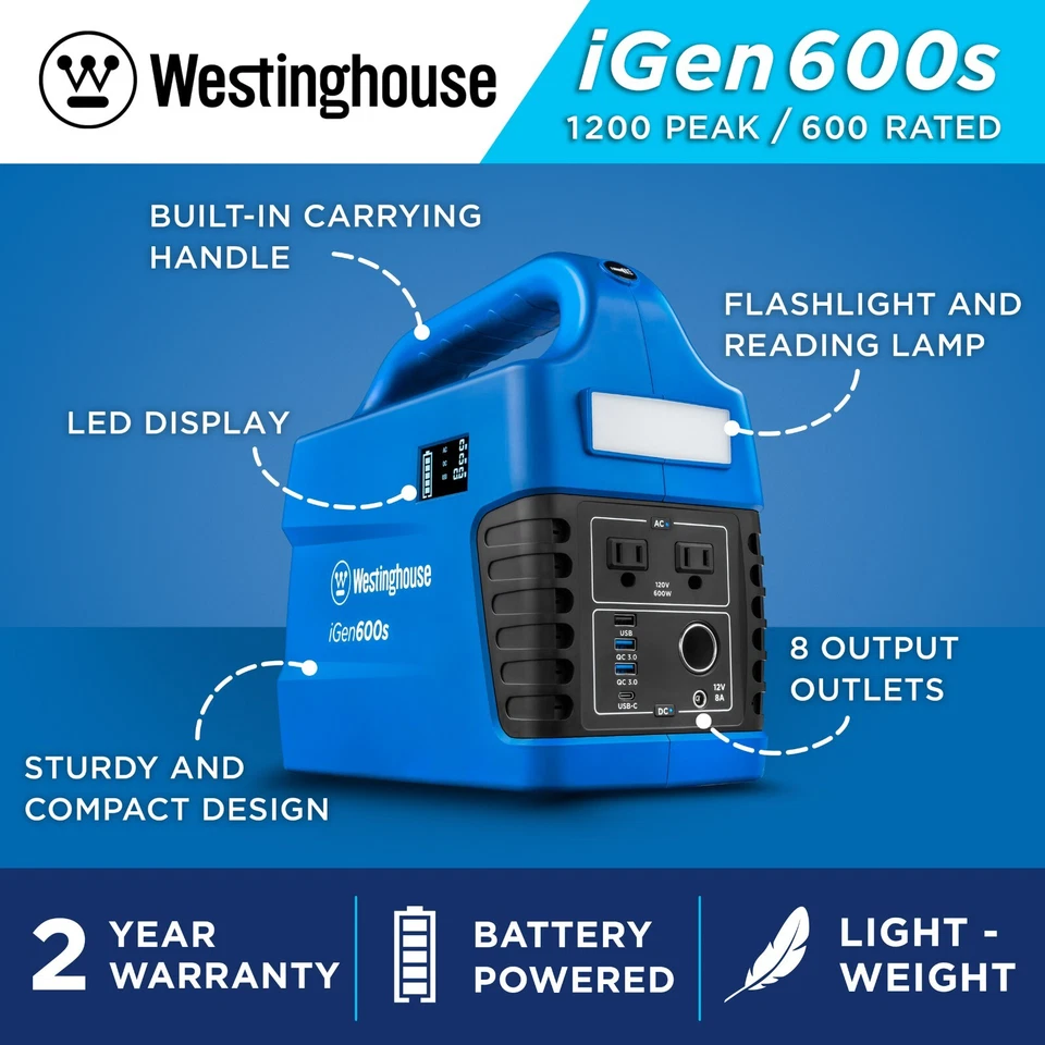 Westinghouse Open Box 1200-Watt Lithium-Ion Portable Power Station - Image 4 of 4