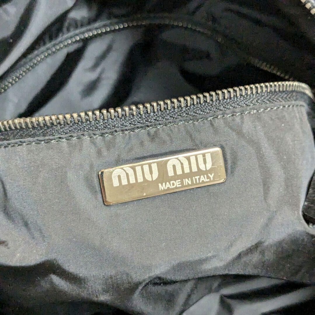 MIU MIU 00s Archive Leather Boston Bag Embossed Logo Black MIU MIU 00s Archive Leather Boston Bag Embossed Logo Black