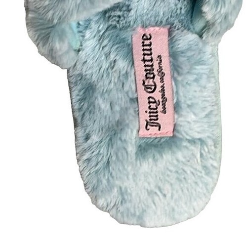 Juicy Couture blaue flauschige Hausschuhe mit Herzanhänger, Größe Damen 11, hervorragender Zustand - Bild 3 von 8