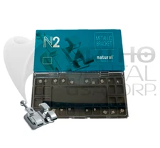 Set x 5 Orthodontic Bracket MBT .022'' W/H 3,4,5 MIM Microetched Mesh Base