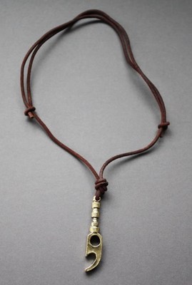 Collana Choker Uomo In Pelle E Metallo Con Chiusura A Surfer - Foto 5