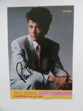 Paul Young autograph signed 10x14 cm popcorn star card