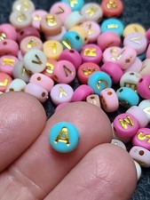 Alphabet Beads Gold Letters Spacers For Diy Jewelry Making Craft Art Supplies