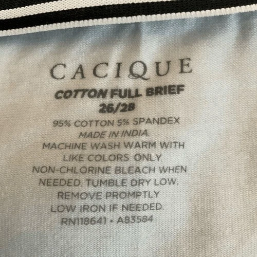 全新带标签 Cacique Lane Bryant 棉男童短裤套装 2 件内裤女式 26/28 码灰色/白色 — 第 2/4 张图片