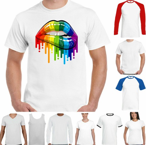 LGBT T-SHIRT Mens Lips Gay Pride 