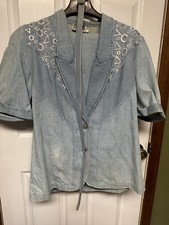 Vintage CITY GIRL SPORT Denim Jacket Pants BeltSz 14 80's Fashion Made in USA