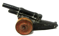 1930's Manoil 069 SILVER CANNON WOOD WHEELS broken dime store lead soldier wb