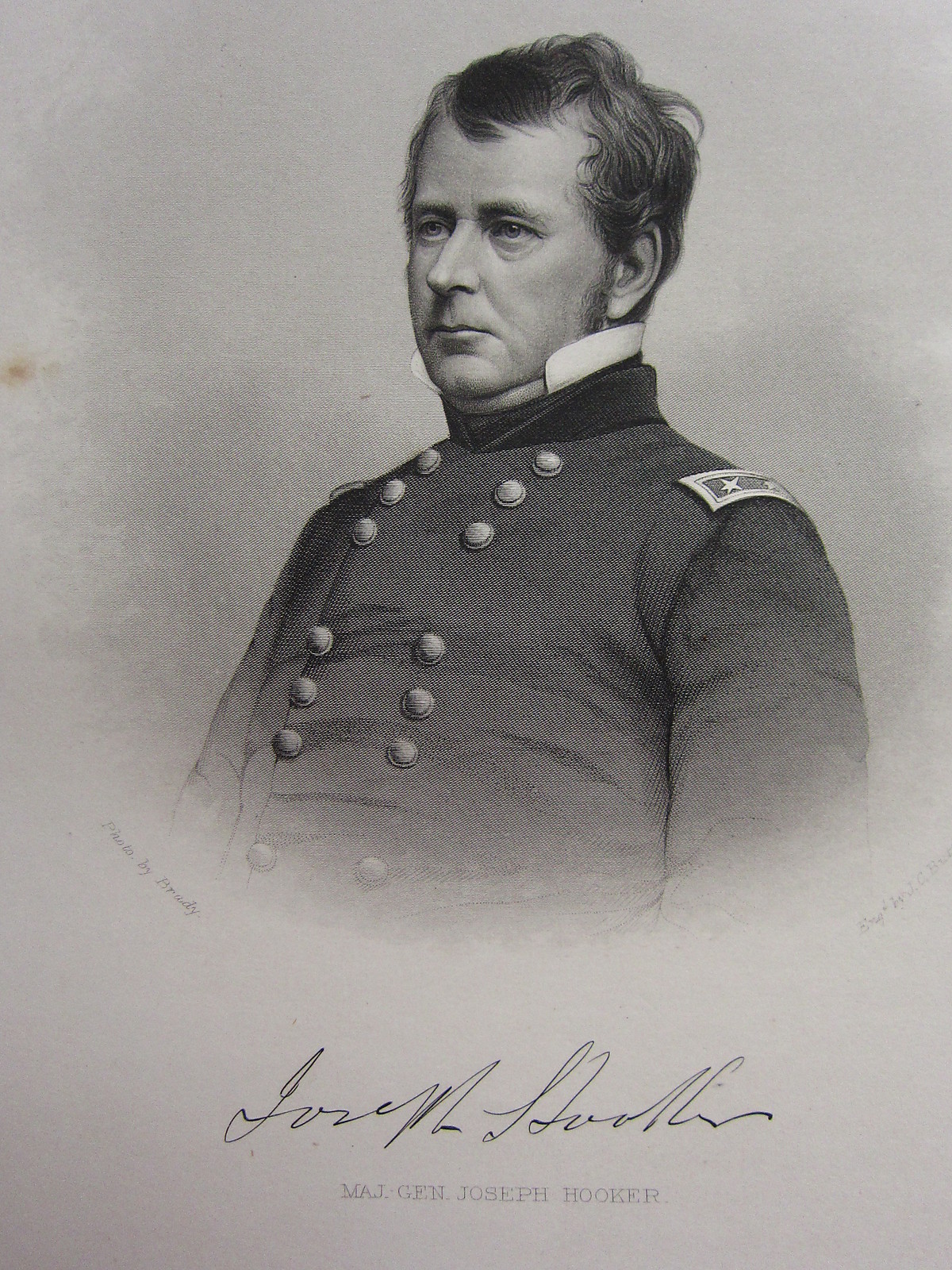 1863 ORIGINAL AMERICAN CIVIL WAR PRINT & BIOG JOSEPH