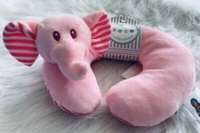 Child Neck Support Pillow. Pink Elephant. Calplush Baby Collection. New.