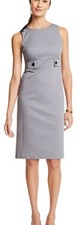 Ann Taylor NWT Womens Sateen Button Tab Sheath Dress 8 Dove Gray Career A55