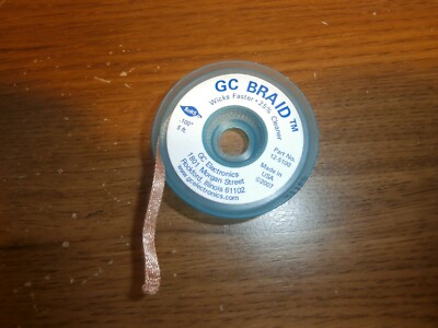 GC ELECTRONICS DE-SOLDER BRAID 12-5100 USA MADE 5FT .100'',NEW