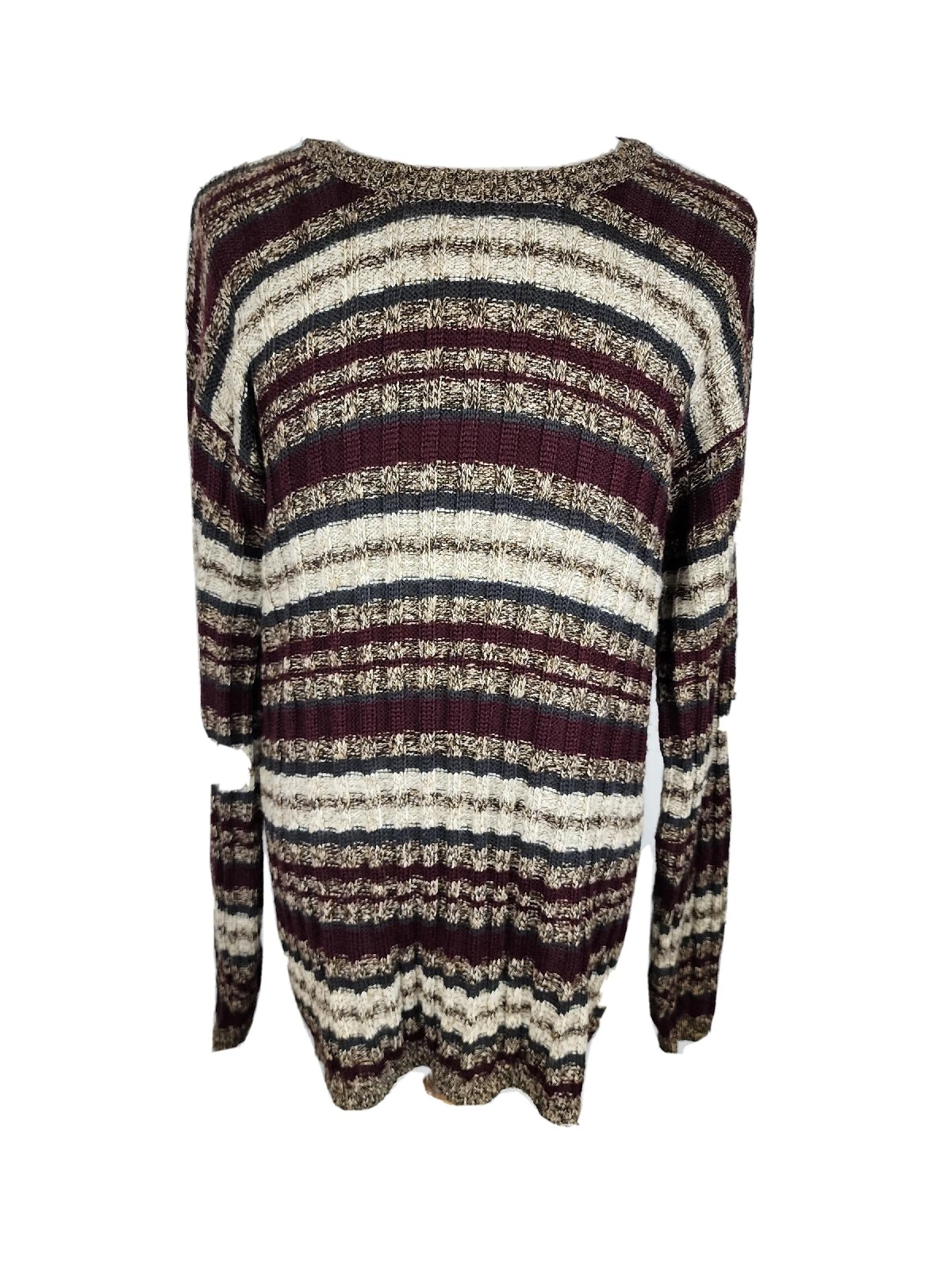 geoffrey beene Mens Sz XL Multi Color Wool Blend Cable Knit Sweater S29