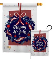 Happy 4th of July Garden Flag Patriotic Fourth Decorative Gift Yard House Banner