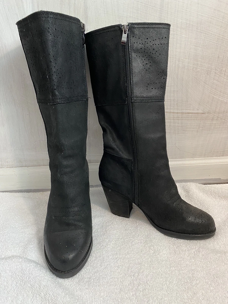 Sbicca Vintage Collection Black Leather Boots 8.5
