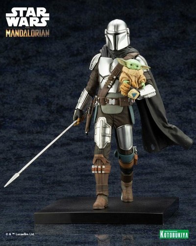 STAR WARS - Mandalorian & Grogu with Beskar Staff ArtFX+ Pvc Figure Kotobukiya - Picture 12 of 12
