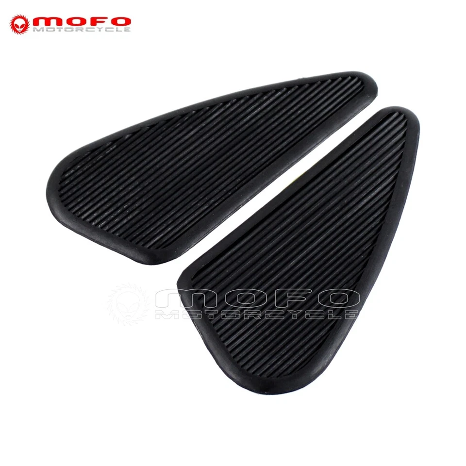 Rodilleras laterales de goma para tanque de gasolina de motocicleta 2 piezas para Honda Café Racer Harley Retro Foto 3 de 4