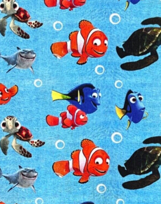 Disney Finding Nemo Print | 100% Cotton Fabric | Dory Squirt Bruce Crush Marlin