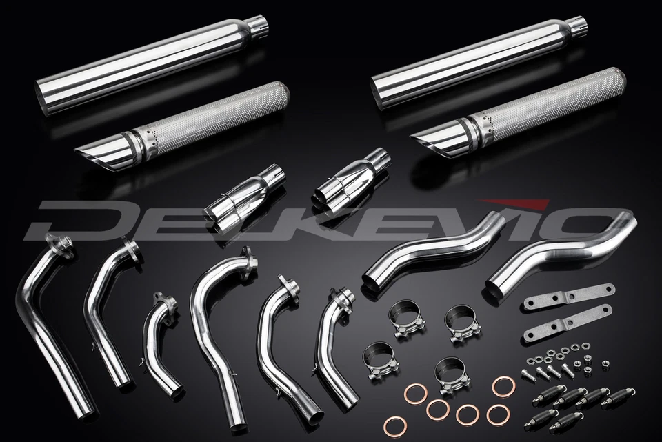 Honda F6C Valkyrie 1997-2004 Full Exhaust 6-2 21" Stainless Slash Cut Mufflers - Image 3 of 4