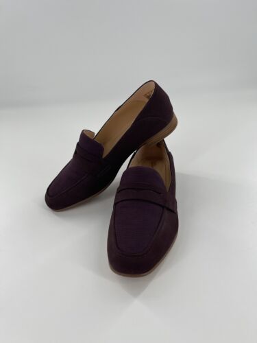 Clarks Womens US Size 7 Cushion Aubergine Pure Iris Loafers - Picture 1 of 10