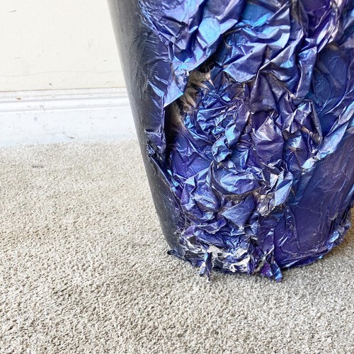 Postmodern Black, Blue and Purple Paper Mache Vase - Picture 4 of 8
