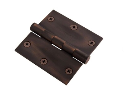 Hickory Hardware 70305-2114 Solid Brass 3.5'' x 3.5'' Square Corner 6 Hole Door Hi