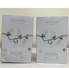 BRAND NEW Wondershop 25ct LED C9 Faceted Christmas Light Warm White w/Green Wire