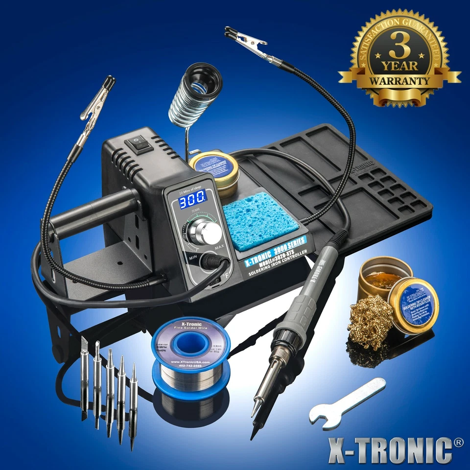 X-Tronic #3020-XTS-ST 75W Digital LED Soldering Iron Station Kit w/ 5 Extra Tips - Image 2 of 4