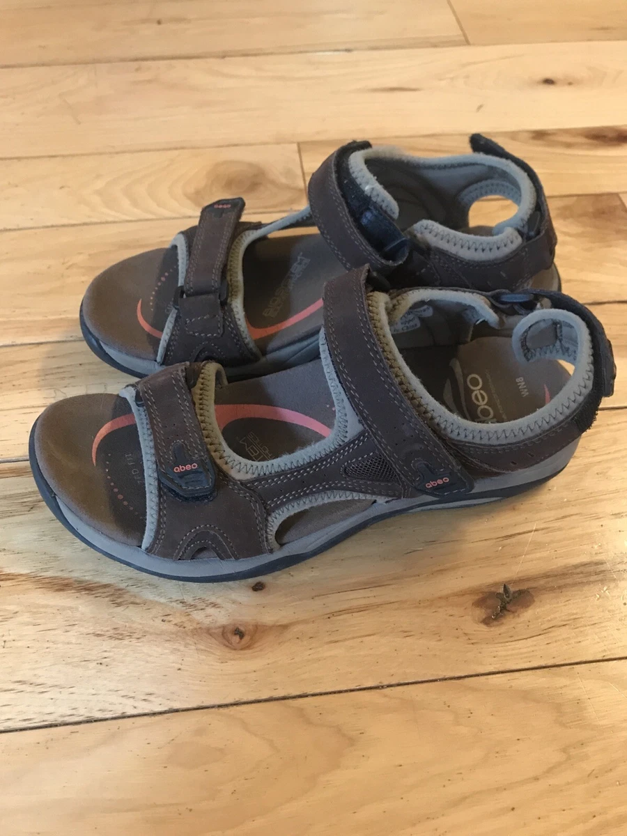 ABEO Brown Leather Ankle Strap Walking Sandals Womens SIZE 8 eBay