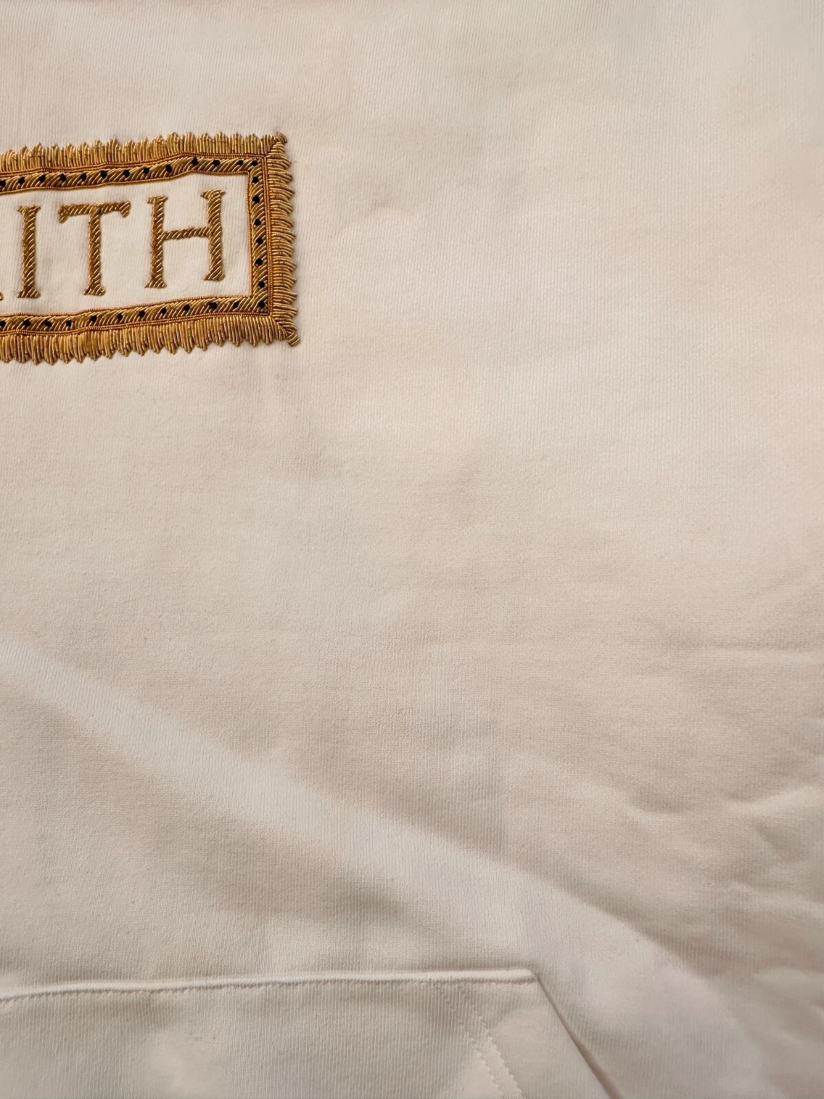 Rara e limitata felpa con cappuccio Versace x Kith oro bianco taglia M prezzo consigliato £ 1.110