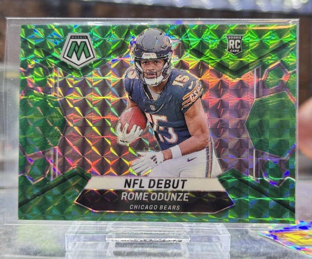 2024 Panini Mosaic #281 Rome Odunze NFL Debut Green Mosaic Rookie