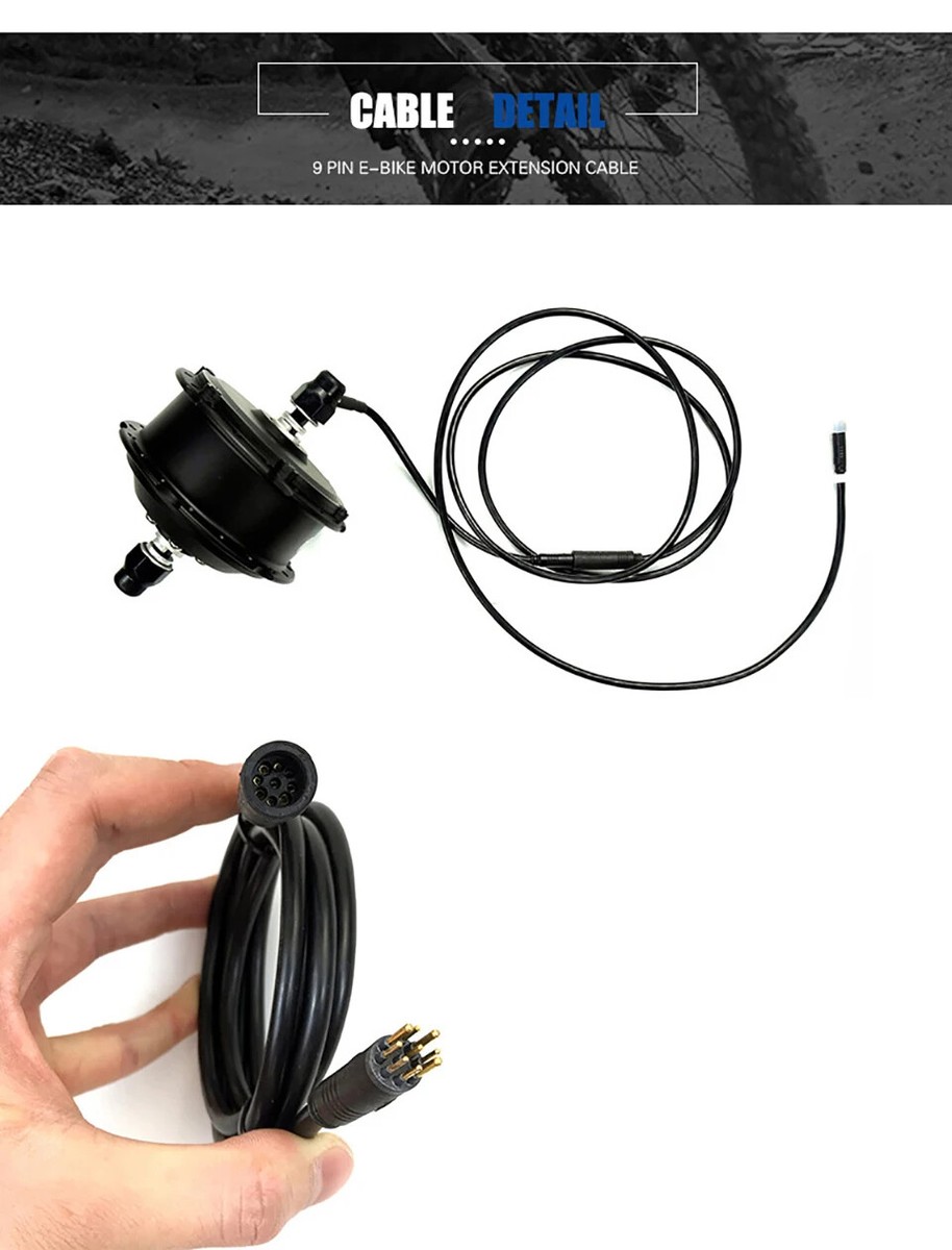 9 Pin Wheel Hub Motor E-bike Motor Extension Cable Female To Male