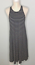 Gap Women's Size M Dress Halter Tank Stripe Black White Swing A-Line
