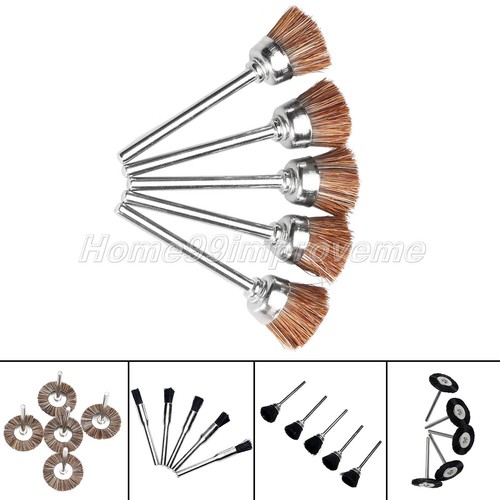 25Pc Nylon Bristle Brushes Flat Pen Cup Mix Brushes Wheel Polishing Rotary Tool - Picture 4 of 9
